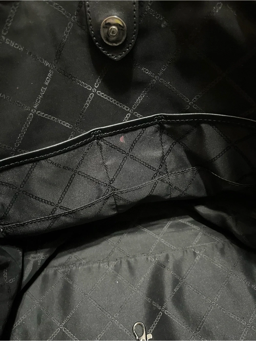 Michael Kors Black Pebbled Leather Large Tote with MK Charm